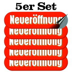 Aufkleber Neueröffnung 5er Set