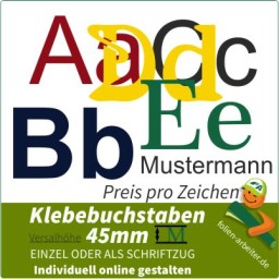 Folienbuchstaben 45 mm Klebebuchstaben